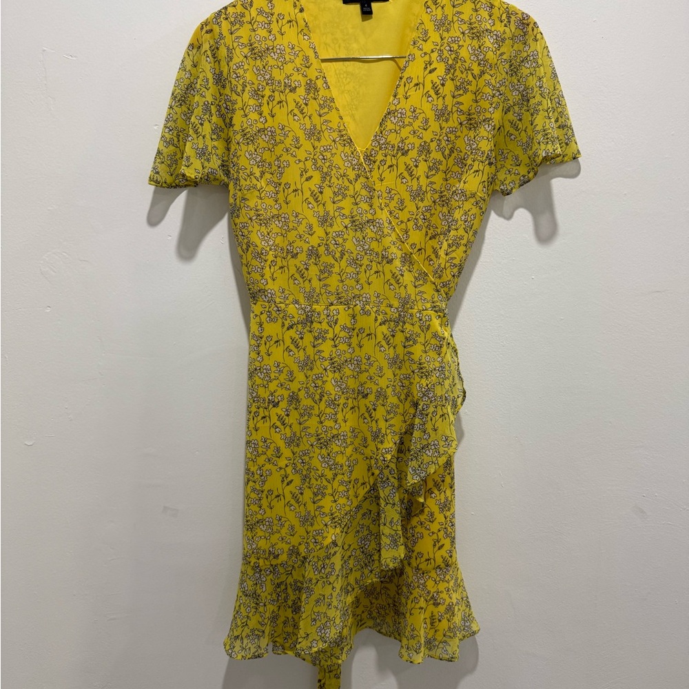 Banana Republic Yellow Floral Asymmetrical Dress
